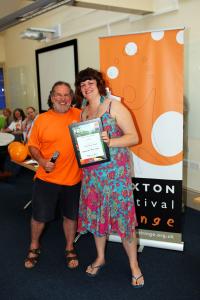 Helen Mint collects Visual Arts Event Award for the Buxton Art Trail