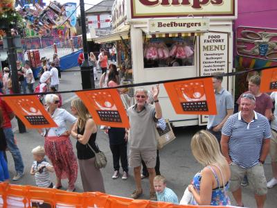 Robin Mathieson gives the float a friendly wave!