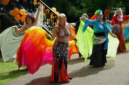 It wouldn't be Fringe Sunday without the Belly Dance Flames (D.J.)