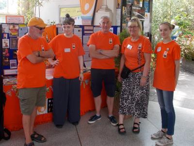 Volunteers and staff at The Fringe Information Desk prepare for a busy Carnival Day (credit: Sam Slide 2018)
