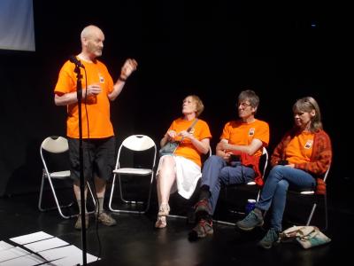 Chair Keith Savage and committee members at the Fringe Forum (credit: Sam Slide 2018)