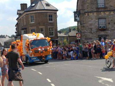 The float on route to the Market Place