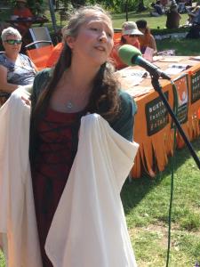 Debbie Cannon performs an extract from Green Knight at Fringe Sunday (KS 2018)