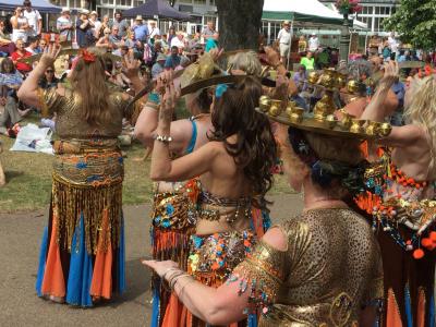 The Belly Dance Flames entertain crowds at Fringe Sunday (credit: Keith Savage 2018)