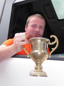 Our wonderful Lomas driver with our carnival trophy! (credit: Keith Savage 2019)
