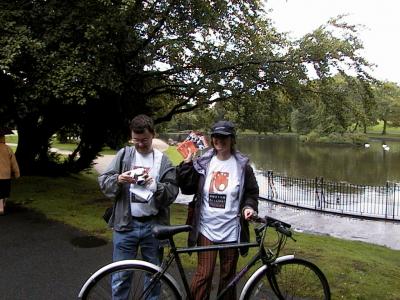 Martin Bisknell and Stephanie Billen get on their bikes to promote the Fringe