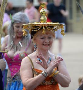 Perfect balance - the Belly Dance Flames at Fringe Sunday (credit: Dave Upcott 2019)