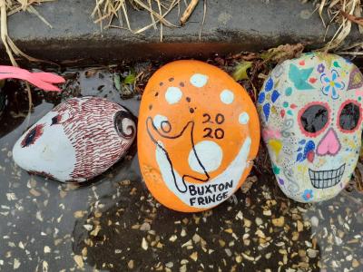 The Fringe joins in the Covid snake of decorated rocks on the Broad Walk at the Pavilion Gardens in 2020. (credit: Gaye Chorlton)