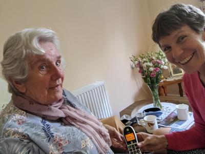  A Buxton mother and daughter enjoy a special Phone@5 micro performance during Fringe 2020