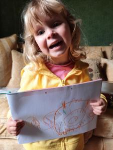 ...Amber also did a picture to cheer Floella up! (She's not quite old enough for a poem just yet!)