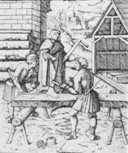 Medieval Carpenters at work