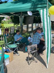 Linda Rolland's stand at Art on the Railings (LR)