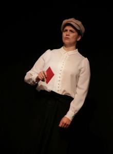 Emma Laidlaw as Sylvia Pankhurst. Credit: Shay Rowan