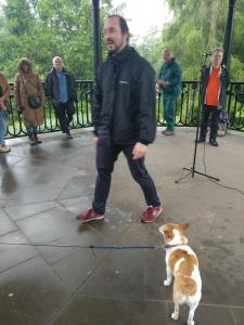 Even a dog gets invited to Daniel Nicholas's party as he appears for Fringe on Friday. 