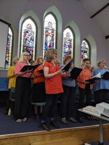 Kaleidoscope Choir singing at the United Reformed Church.
