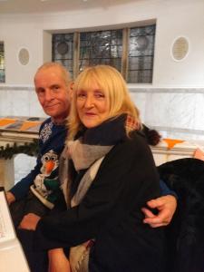 Fringe programme cover photographer Caroline Claye and partner Steve at the Christmas party. (SB)