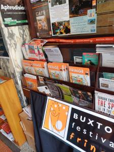The Pump Room has a brilliant Fringe display of programmes, flyers and posters (credit: Stephanie Billen 2025)