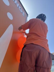 Adding the odd balloon... (credit: Moira Kean)