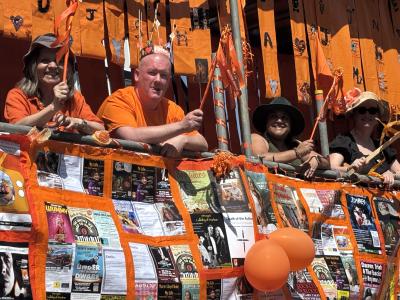 Waving to crowds from the Fringe float (credit: Moira Kean 2025)