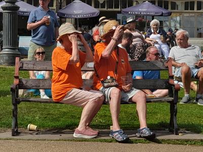 Fringe stalwarts Jeanette and Ian are in the audience at Fringe Sunday 2025 (credit: Carole Garner)