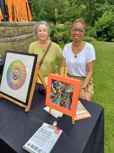 Artists Joanna Allen and Sarah Joseph-Dasent of Peak District Artisans at Fringe Sunday (credit: Stephanie Billen 2025)
