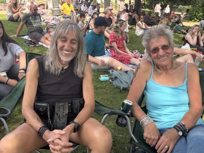 Fringe fans and cultural livewires, Dave and Andrea (MK)