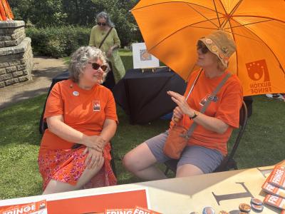 Fringe committee members Carole and Pam (MK)