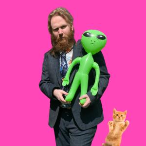 Phillip and inflated alien (within which is a lucky audience member's soul)