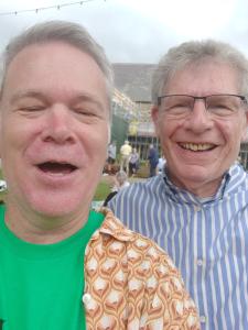 Rob Harrison with veteran radio presenter Martin Kelner (RH)