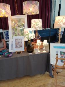 Sally Wilson's lampshades at High Peak Artists' Art in the Octagon (SB)