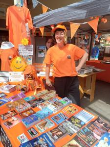 The Fringe Desk's Deb Pugh greeting visitors during Fringe 2026 (credit: Stephanie Billen)