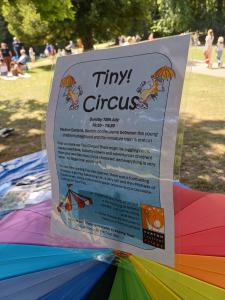 Tiny! entertains children and adults in the Pavilion Gardens. 