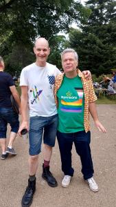 High Peak Pride's Matt Drapper with Rob Harrison at the Pride Picnic (RH)