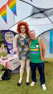Rob Harrison and Kate Butch at the High Peak Pride Picnic (RH)