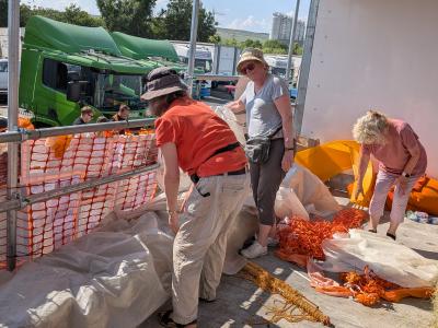 Work continues on the float (DO)