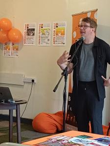 Dom Hutchins offers a flavour of his comedy show (SB)