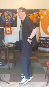 Comedian Dom Hutchins takes the stage (RH)