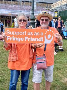 Jeanette and Ian Hamilton promote the Fringe Friends (credit: Stephanie Billen)