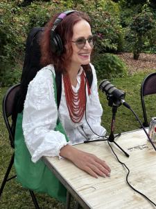 Iryna Muha talks to Utter Radio (credit: Moira Kean)