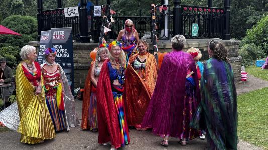 Bella's Belly Dancers prepare for their next performance  (credit: Moira Kean)