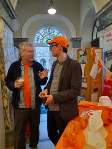 Compere Rob Harrison with Underground's Tom Crawshaw (CG)