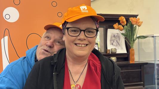 It's been a good night! Darren Poyzer and Trish Plant at Springboard (credit: Moira Kean 2026)