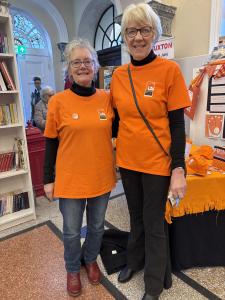Fringe Friends coordinator Jeanette Hamilton with Fringe Secretary and Volunteers co-ordinator Julie Alexander (credit: Moira Kean 2026)