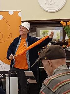 Rob Harrison with a limited edition Fringe umbrella (SB)